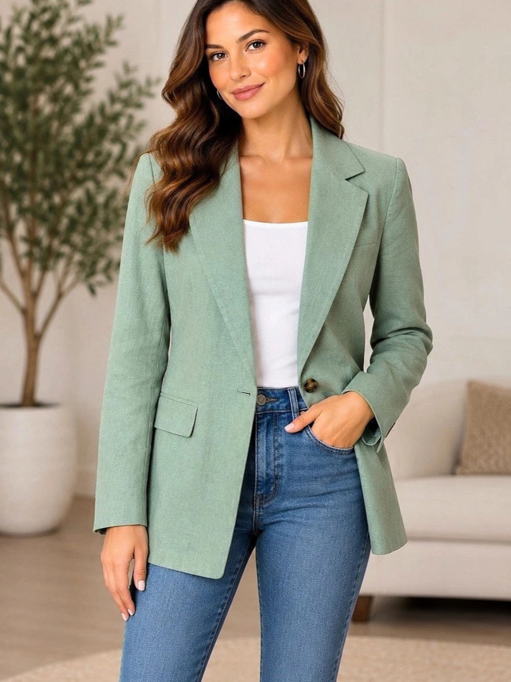 Express Women’s  Blazer in Green Size Small NWT
